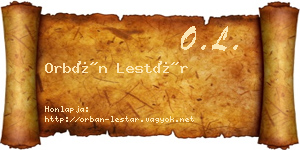Orbán Lestár névjegykártya
